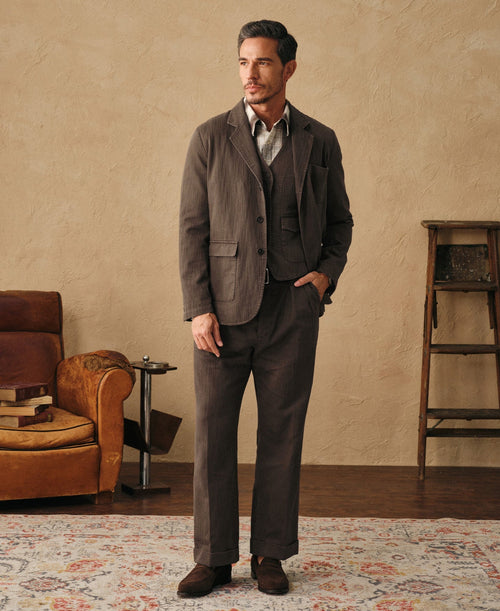 1930s Herringbone Relaxed Blazer